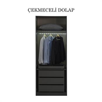 Bronze 2 Kapılı Çekmeceli Dolap
