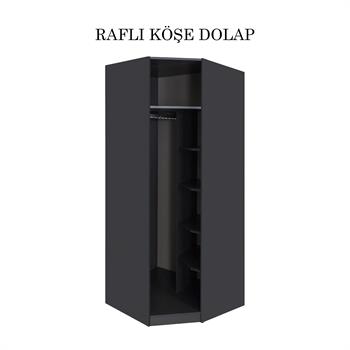 Bronze Raflı Köşe Dolap