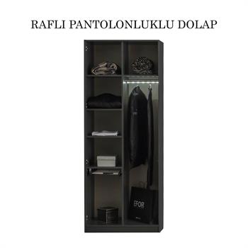 Bronze 2 Kapılı Raflı Pantolonluklu Dolap