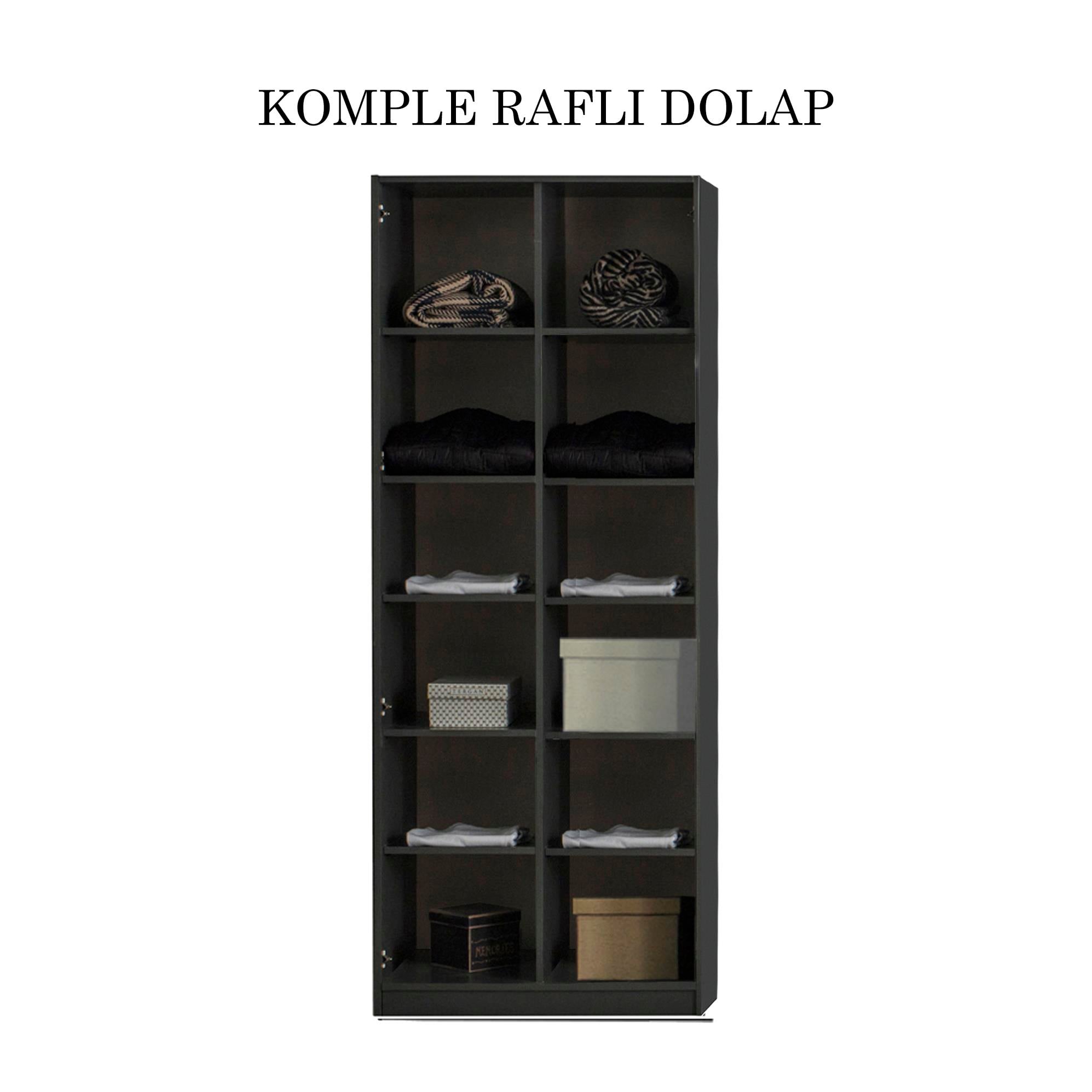 Bronze Komple Raflı Dolap