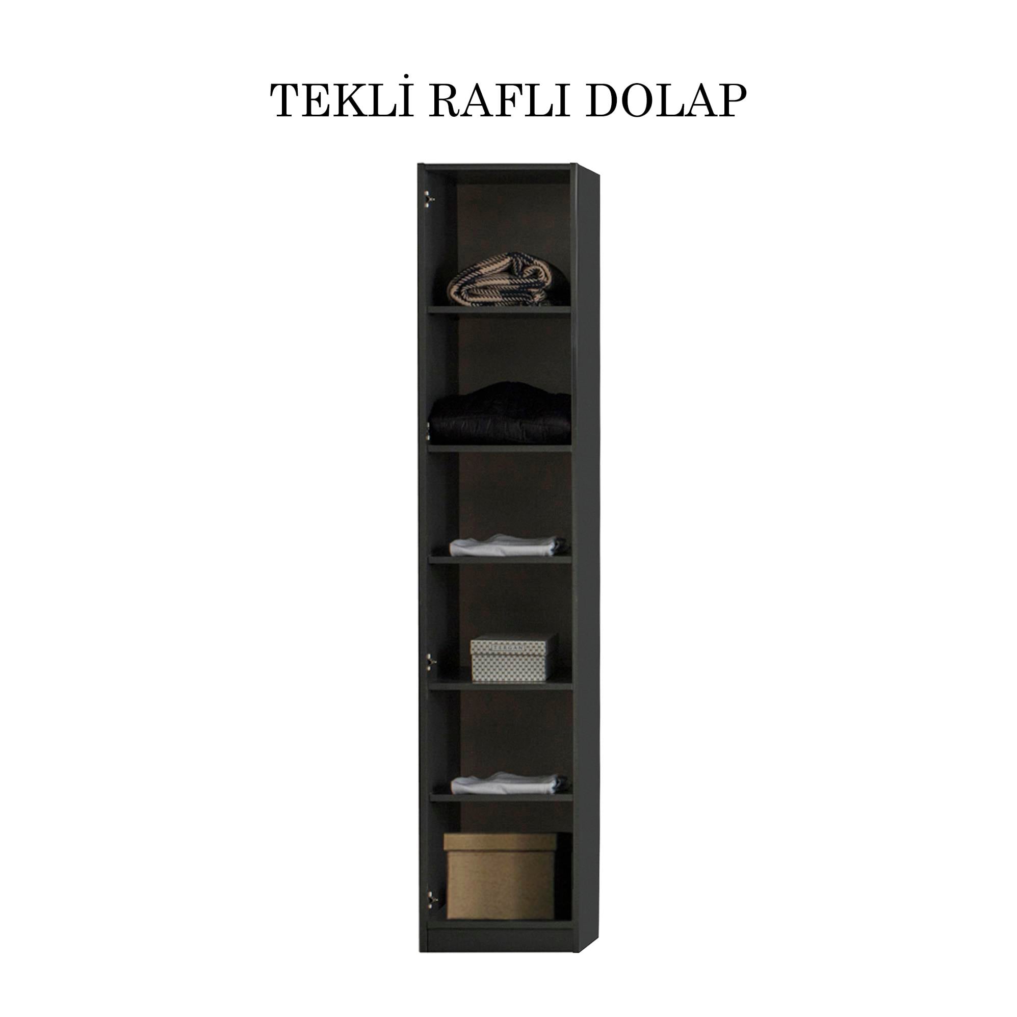 Bronze Tekli Raflı Dolap