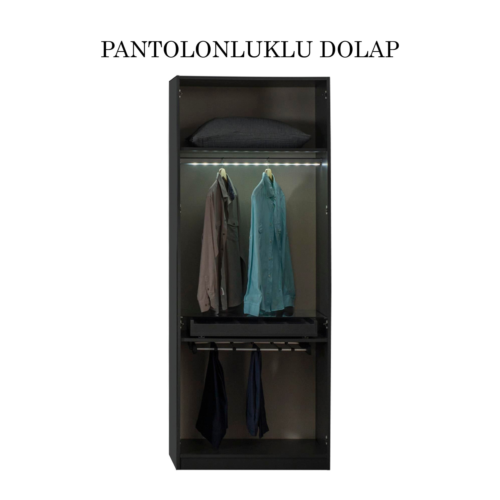 Bronze 2 Kapılı Pantolonluklu Dolap