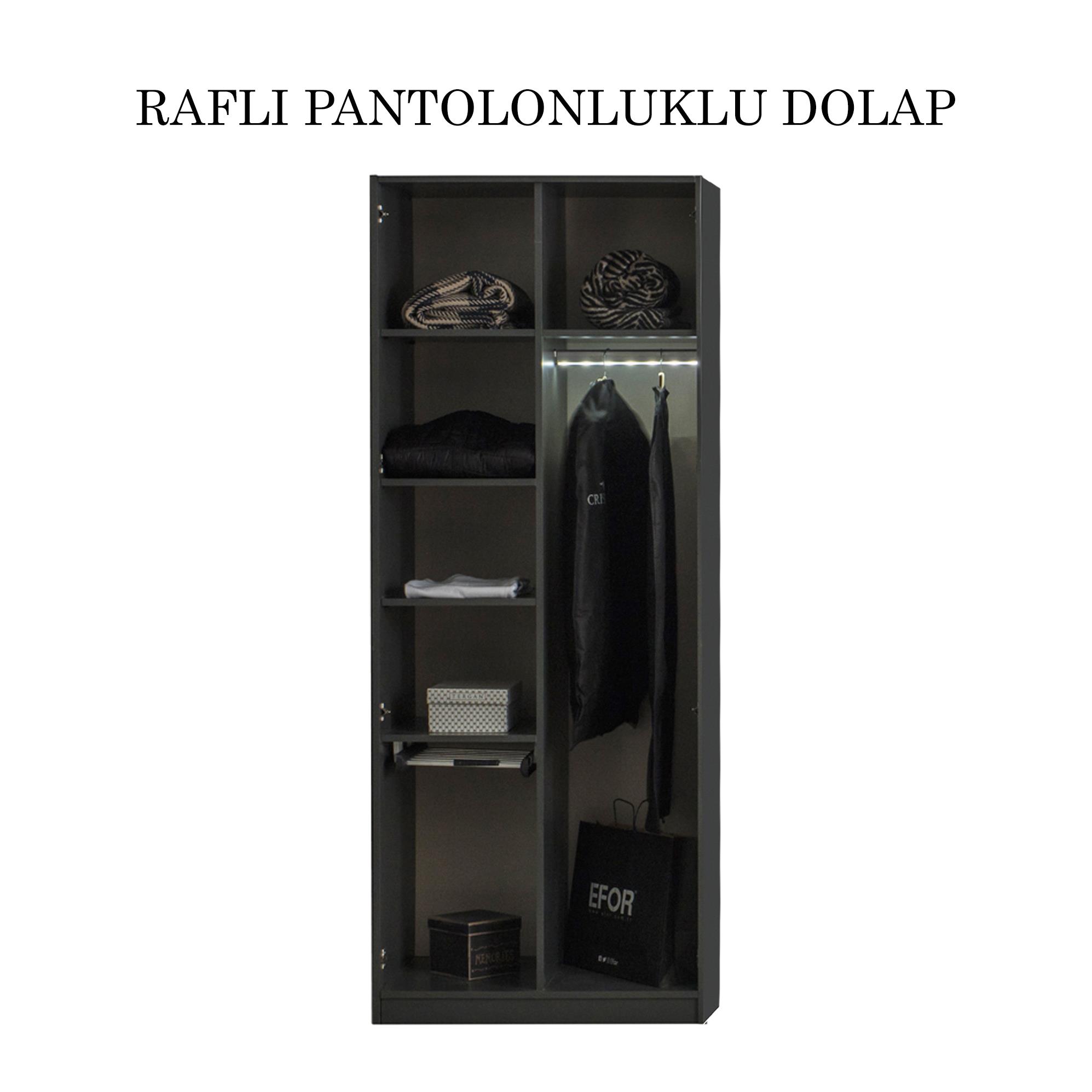Bronze 2 Kapılı Raflı Pantolonluklu Dolap