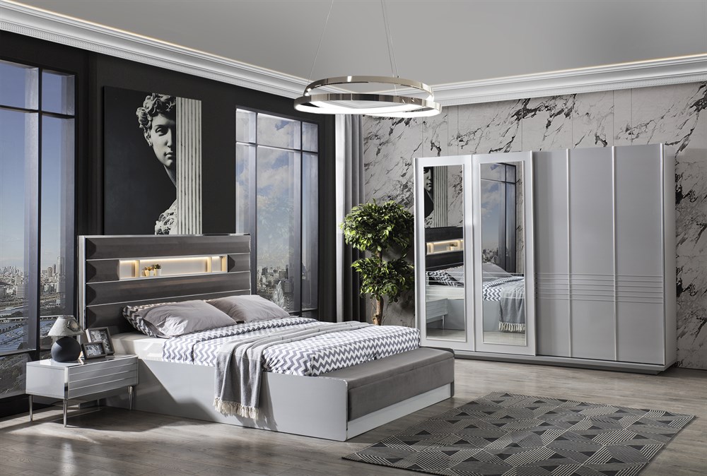 Lion Açık Gri Yatak Odası (My)