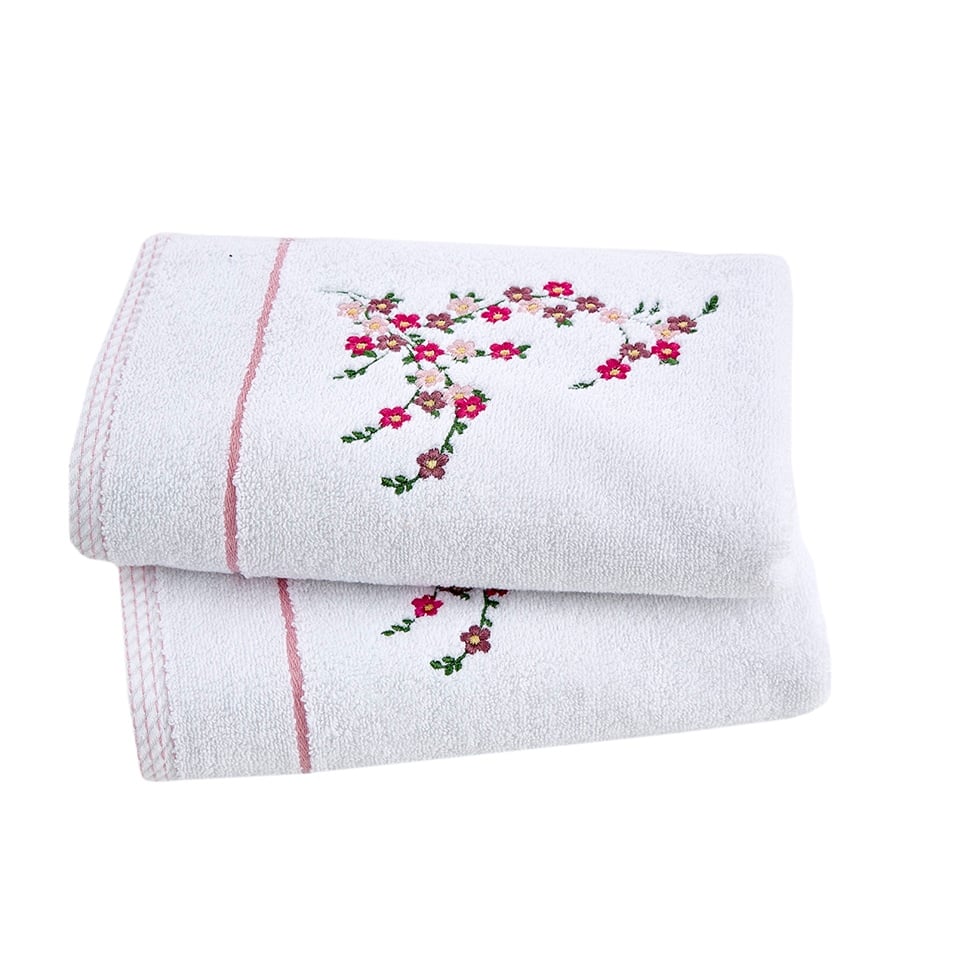 50X100 PEMBE ÇİÇEK NAKIŞLI 2 Lİ HAVLU SETİEl ve Yüz HavlusuKİRAZ50X100 Pembe Çiçek Nakışlı 2 li Havlu SetiKİMPEKS TEKSTİL