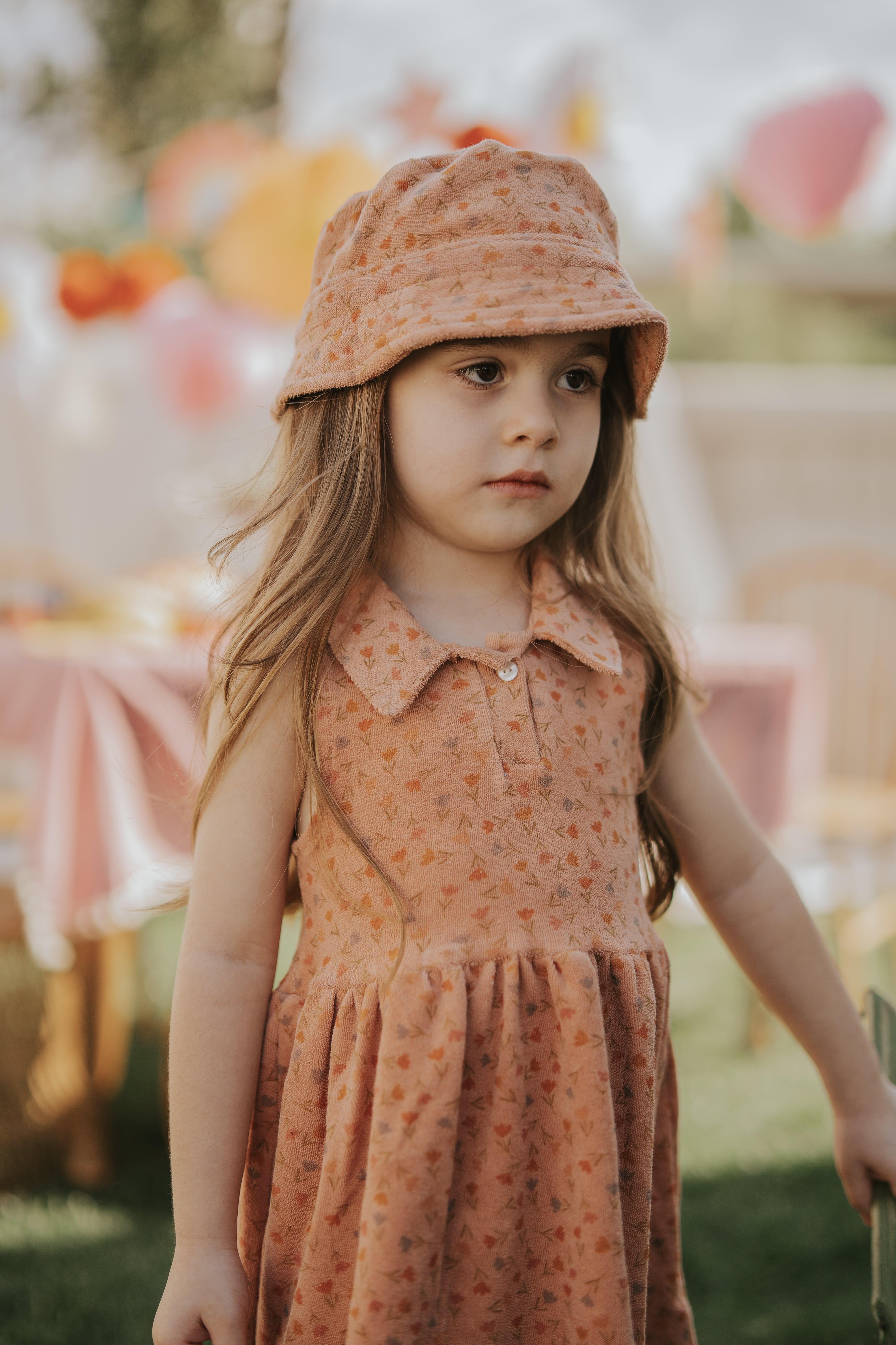 TİCİMAXELBİSEticimaxLaleli  Yaka Detaylı Turuncu Elbisekirazkids