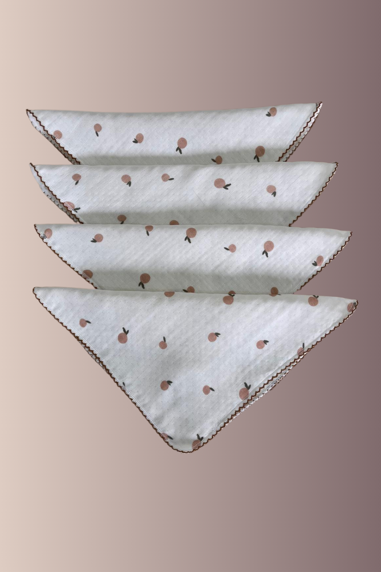 AĞIZ MENDİLİMüslin Ağız MendiliKİRAZKİDS%100 PAMUKLU 4'lü ŞEFTALİ BASKILI 4 KATLI MÜSLİN AĞIZ MENDİLİKİMPEKSTEKSTİL