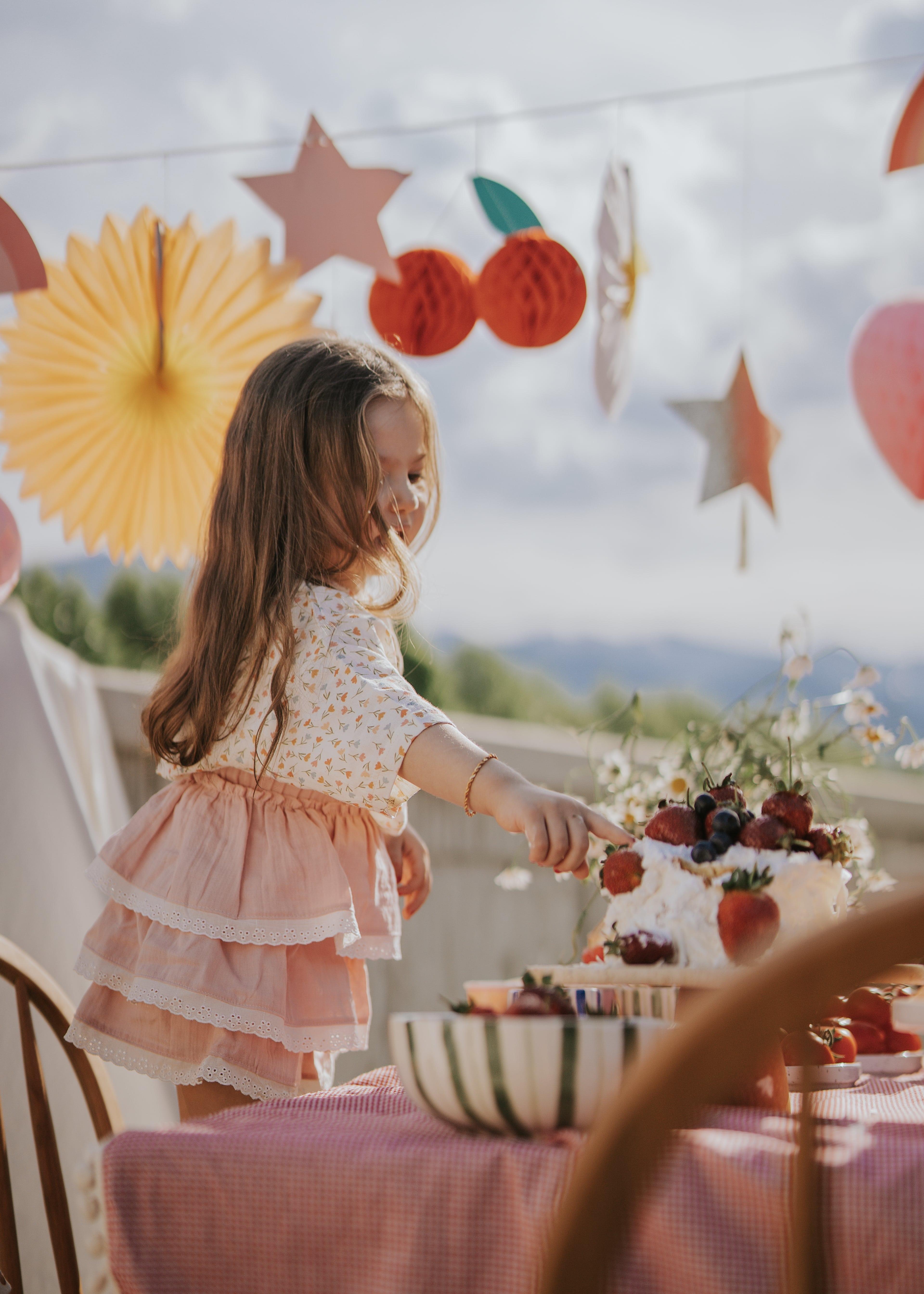 TİCİMAXELBİSEticimaxKat Kat Fırfırlı Pembe Etekkirazkids