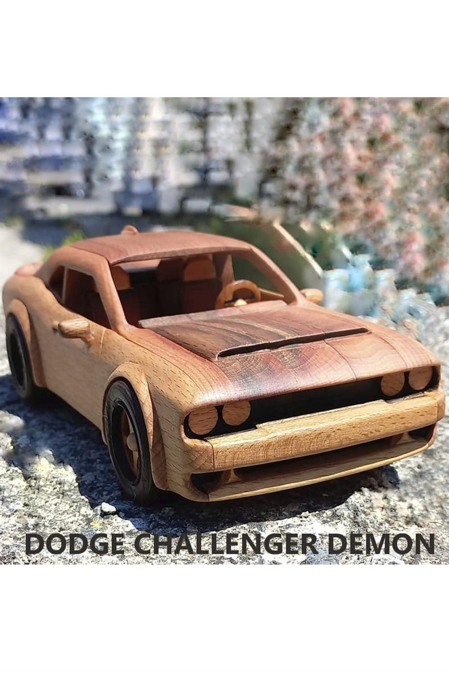 Taygoo Ahşap Oyuncak Araba Serisi Dodge Challenger Demon AO01