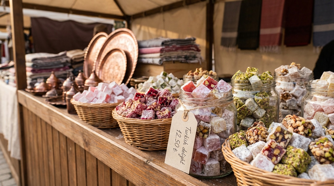 lokum çeşitleri,tatlı sunumu,kahve takımı