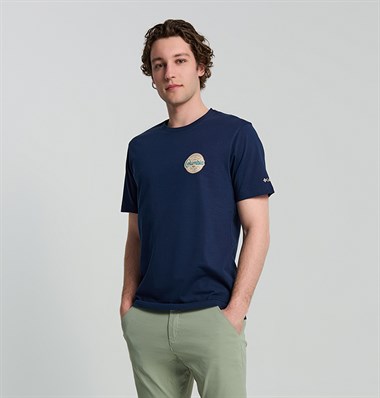 Columbia CS0416 Csc M Button Stamp Scrıpted Ss Erkek T-Shirt