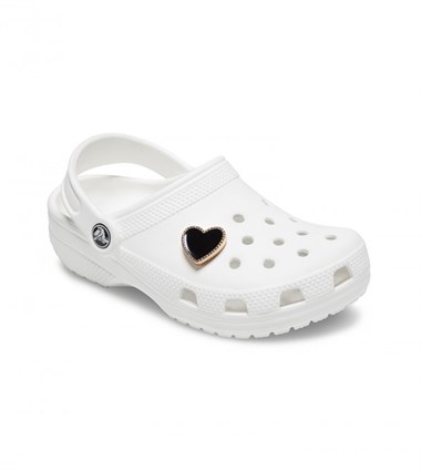 Crocs Jibbitz Black Heart with Gold Outline Unisex Aksesuar