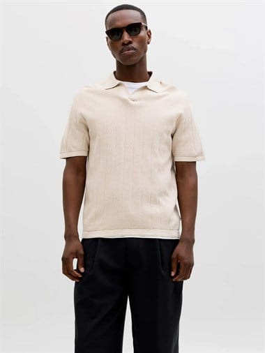 Jack & Jones Jjebradley Knit Split Neck Ss Sn Erkek T-Shirt