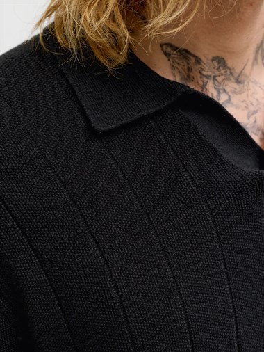 Jack & Jones Jjebradley Knit Split Neck Ss Sn Erkek T-Shirt