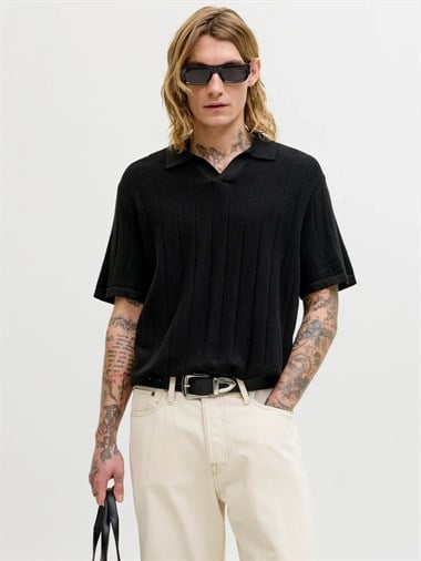 Jack & Jones Jjebradley Knit Split Neck Ss Sn Erkek T-Shirt