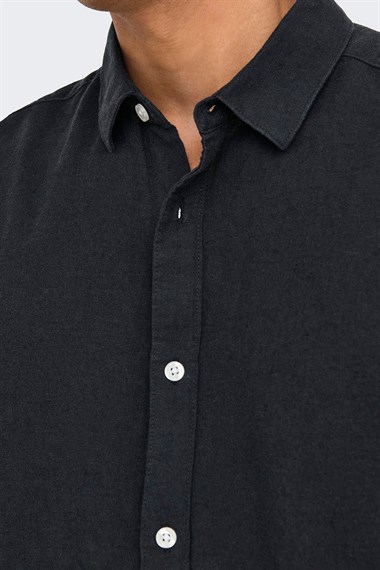 Only & Sons Onscaiden Ls Solid Linen Shirt Noos Erkek Gömlek