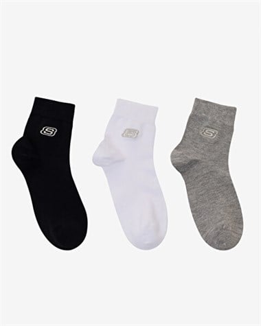 Skechers 3lü Paket Shiny Logo Kadın Çorap