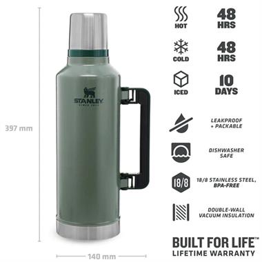Stanley 2.5Qt Classic Vac Btl H. Green Eu-1 Termos