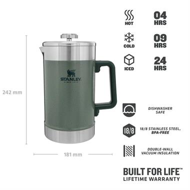 Stanley 48OZ Classic Vac French Press H. Green EU