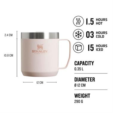 Stanley Stanley The Legendary Camp Mug .35L / 12oz Rose Quartz Termos Bardak