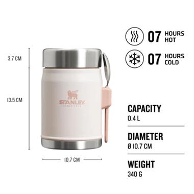 Stanley Stanley The Legendary Food Jar + Spork .4L / 14oz Rose Quartz Yemek Termosu