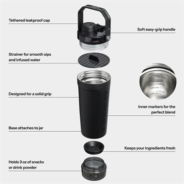 Stanley The Activate Shaker 0.6L / 20oz Black 2.0 Termos