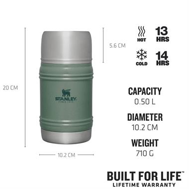 Stanley The Artisan Thermal Food Jar .50L / 17Oz Hammertone Green Yemek Termosu