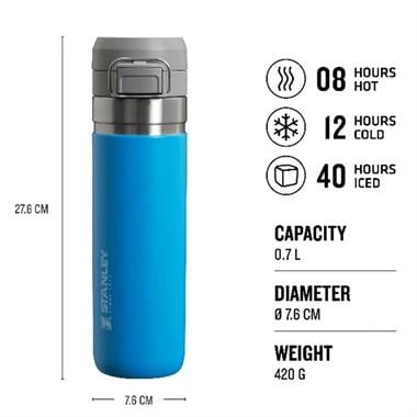 Stanley The Quick-Flip Water Bottle 24Oz/0.70 Lt Azure Termos