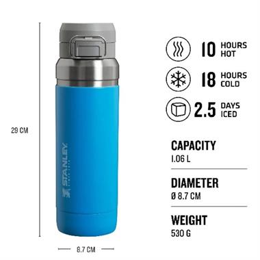Stanley The Quick-Flip Water Bottle 36Oz/1.06 Lt Azure Termos