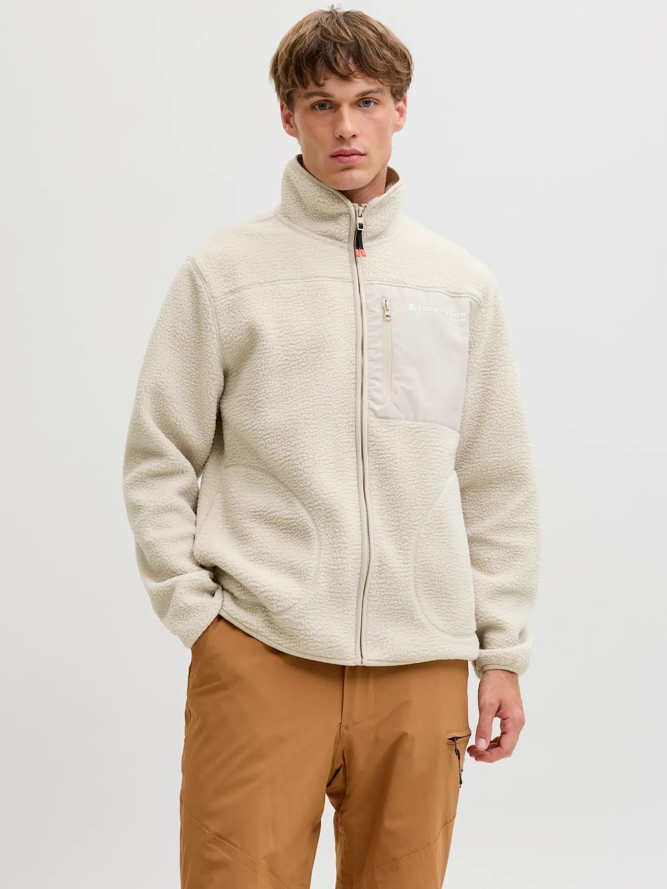 Jack & Jones Jjalpes Teddy Jacket Aw25 Erkek Polar Ceket