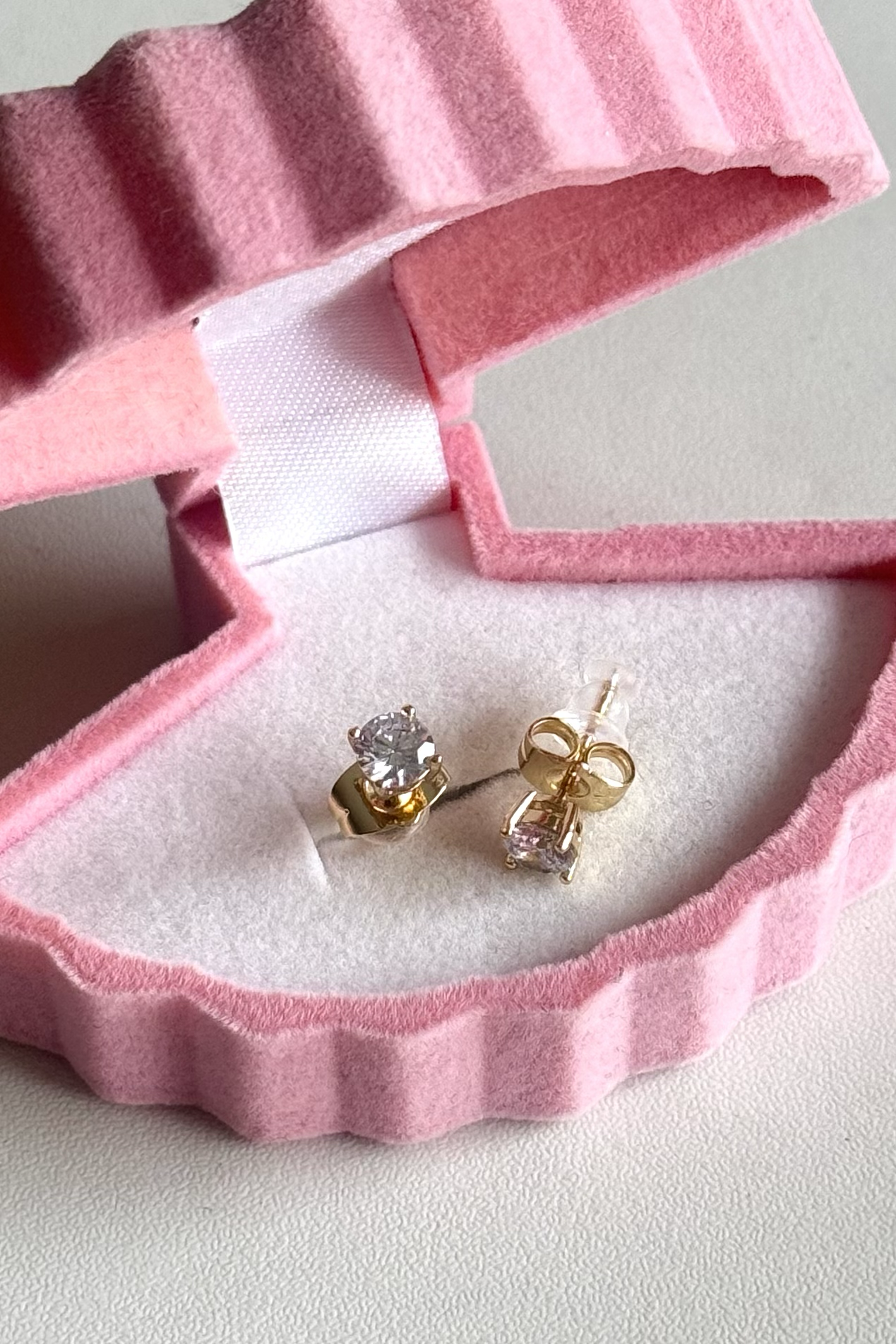 14K Tektaş Küpe Çifti 5 MM Çelik