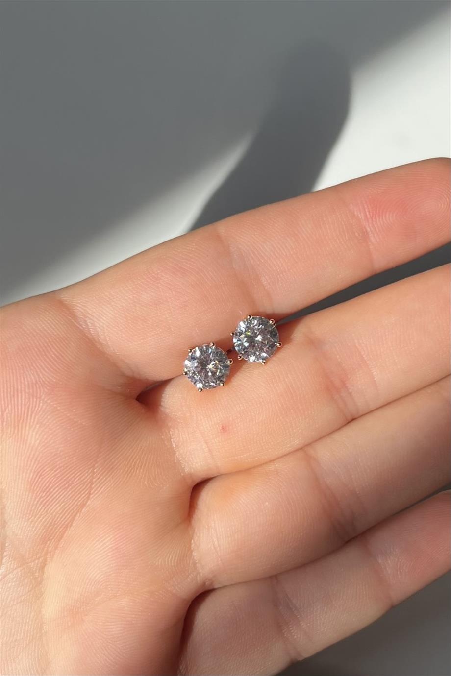 7 MM Tektaş Küpe Çifti | Çelik