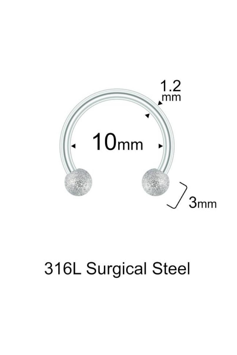 Cancanlı Top 10 mmx1.2mm Çelik Halka Piercing