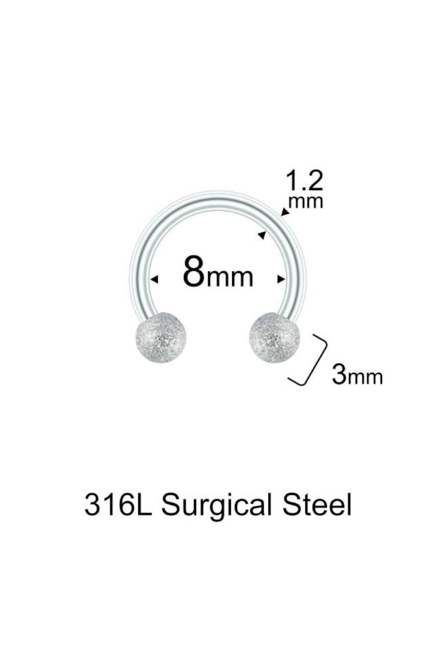 Cancanlı Top 3mm 8mmx1.2mm Çelik Halka Piercing