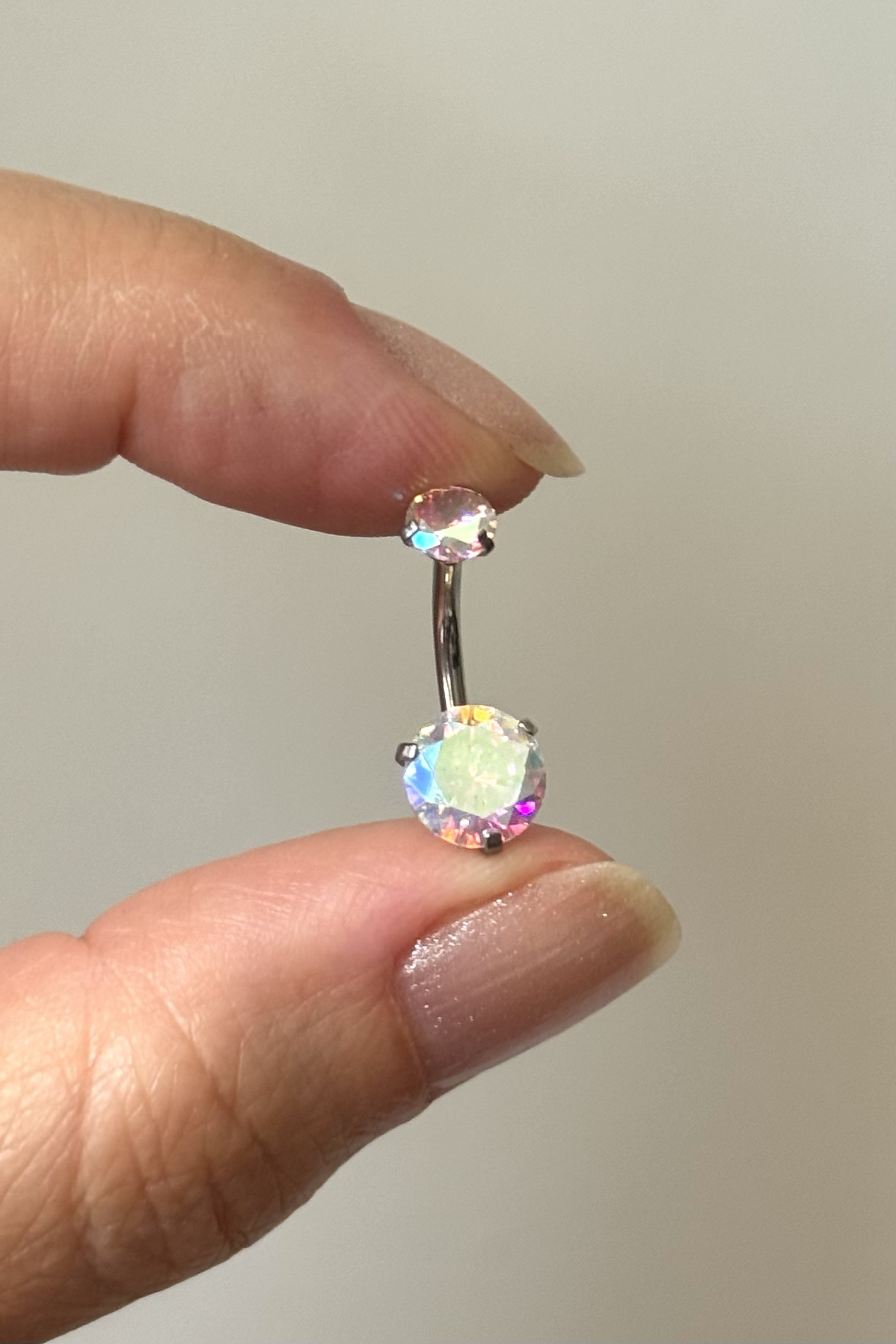 G23 Titanyum Hologram Göbek Piercing 10 MM