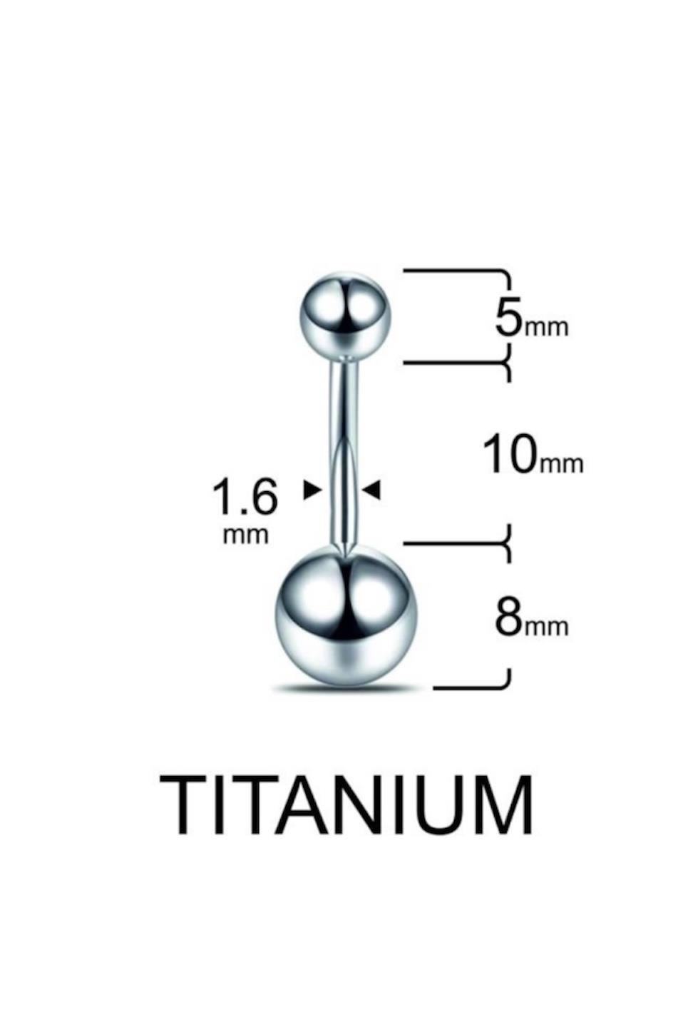 Gümüş Titanyum Göbek Piercing