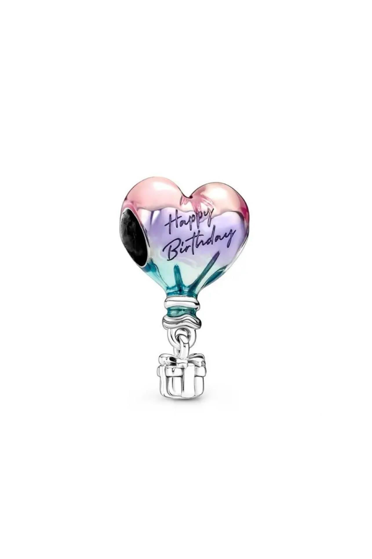 Happy Birthday Balon Charm 925 Ayar Gümüş
