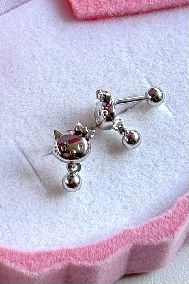 Hello Kity Piercing / Tekli Çocuk Küpęsi 316L çelik