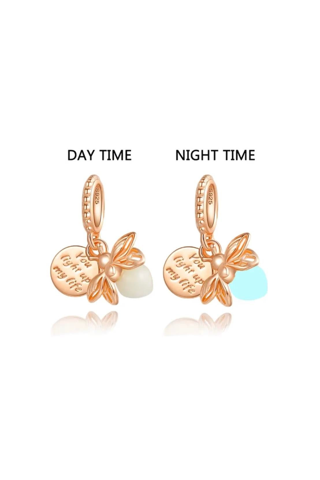 Karanlıkta Parlayan Ateş Böceği Charm 925 Ayar Gümüş