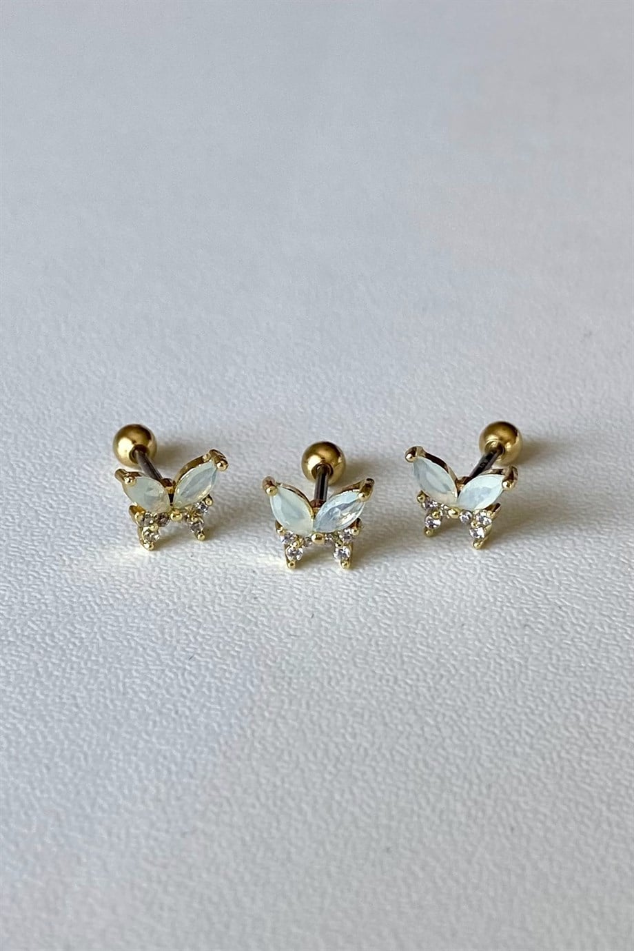 Krem Kelebek Piercing | Cerrahi Çelik