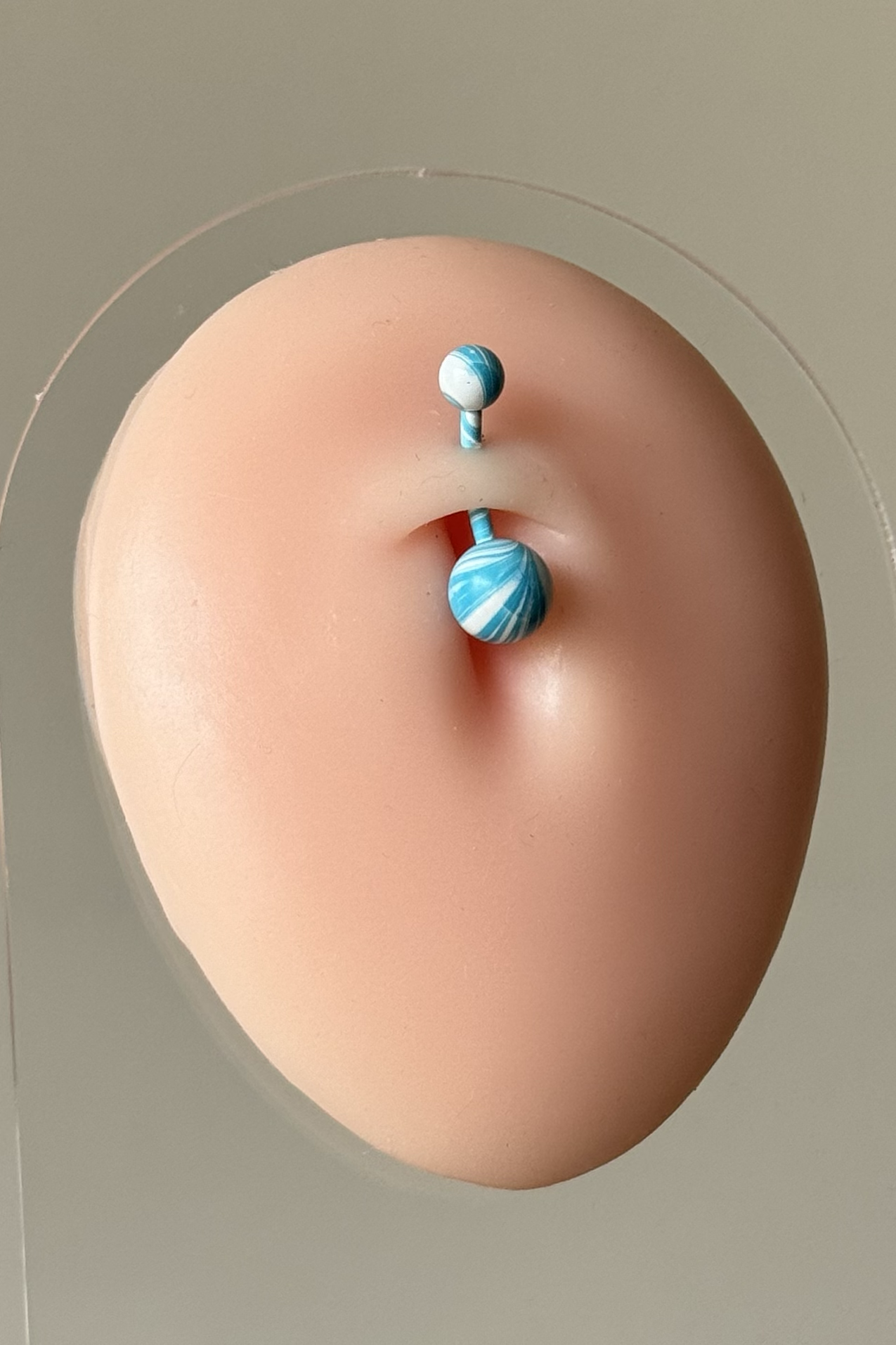 Mavi Lolipop Göbek Piercing Cerrahi Çelik