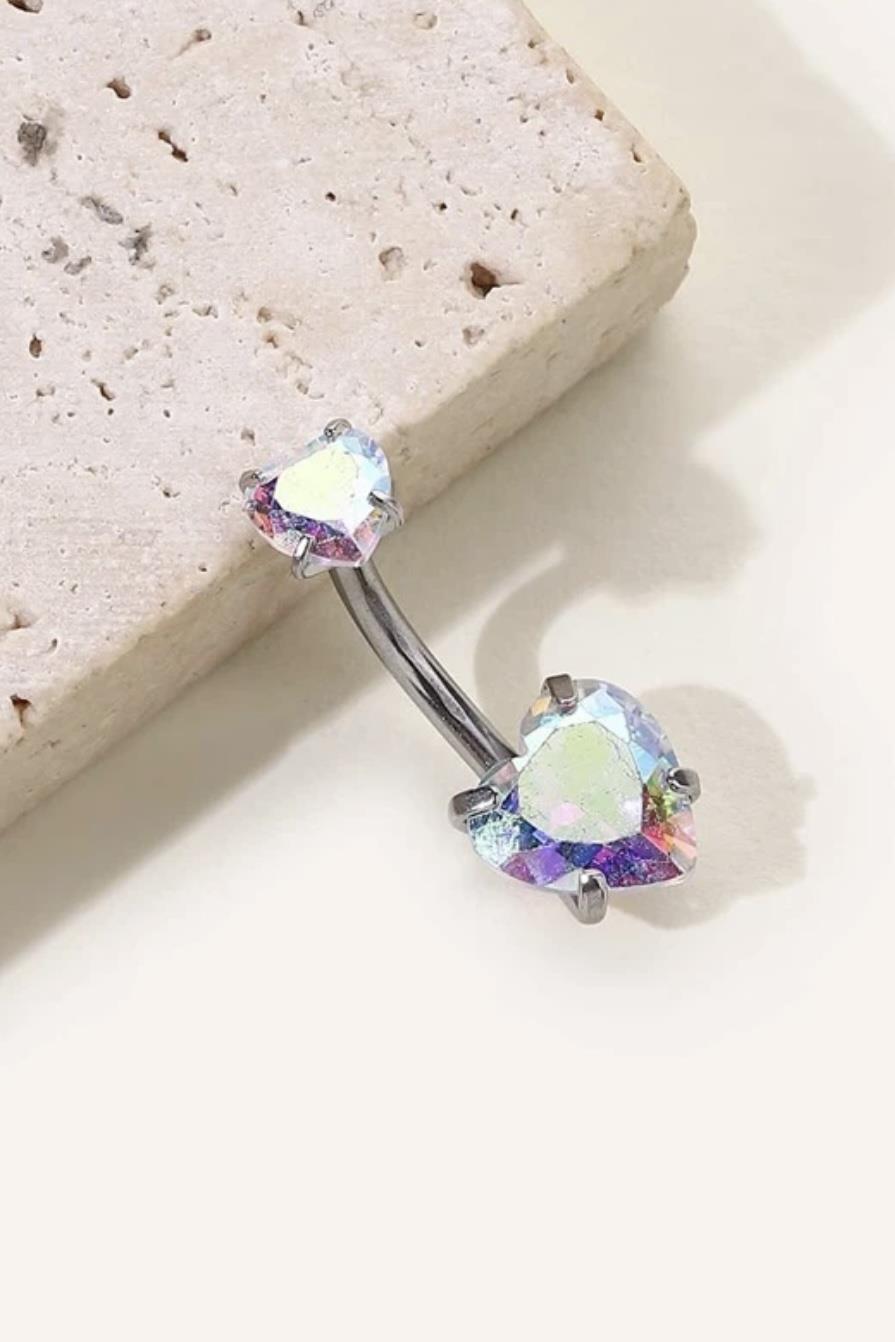 Mini Hologram Kalpli Göbek Piercing 316L Cerrahi Çelik