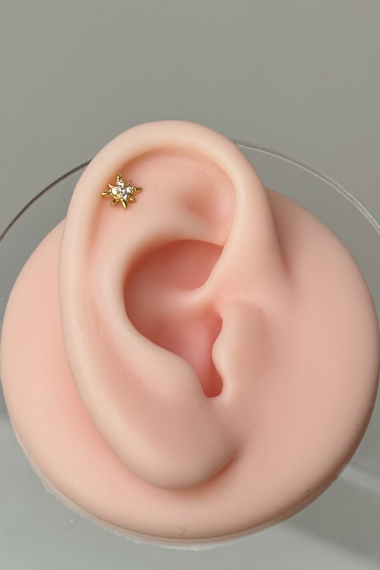 Mini Taşlı Yıldız Piercing Cerrahi Çelik