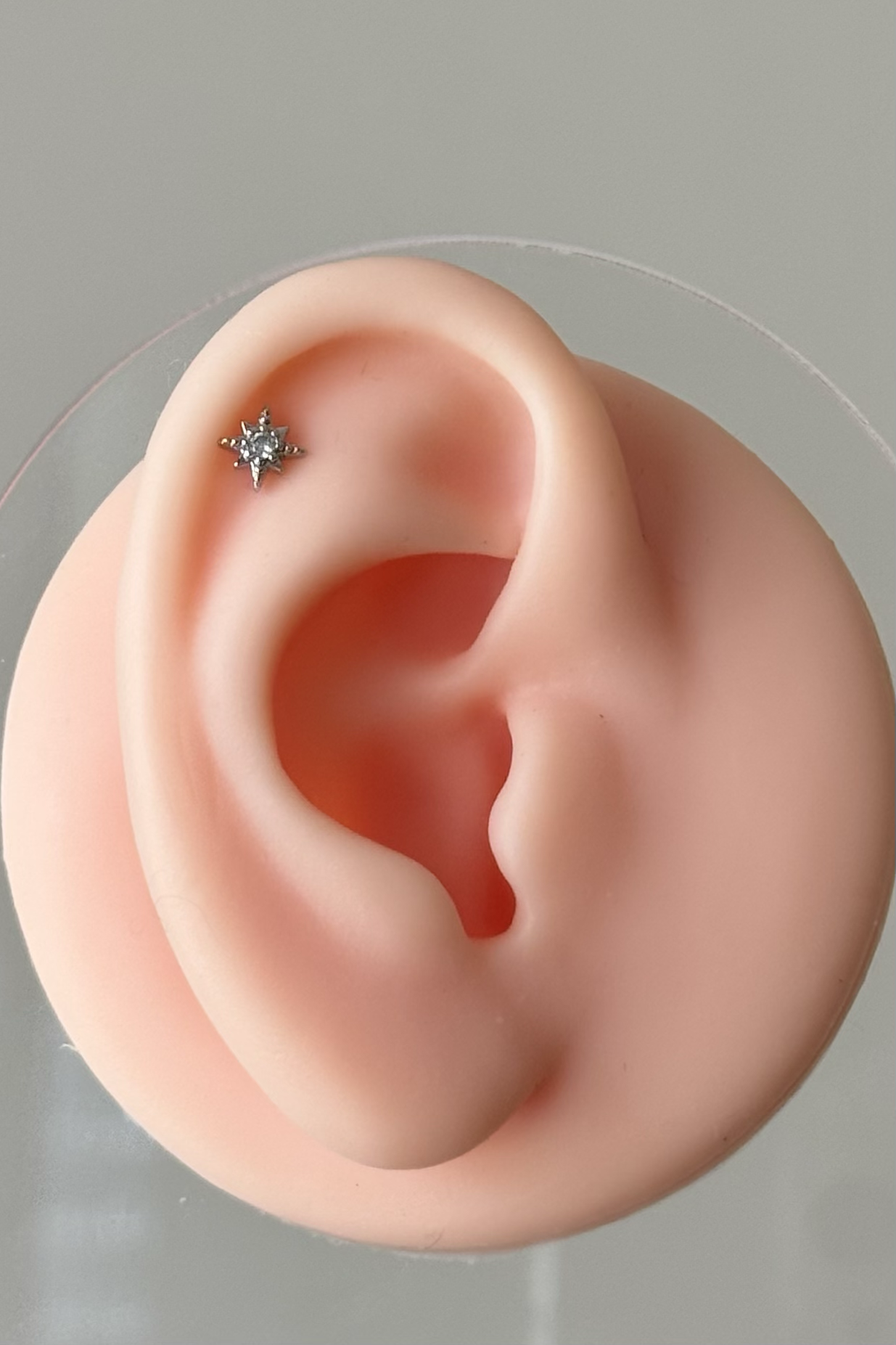 Mini Taşlı Yıldız Piercing Cerrahi Çelik