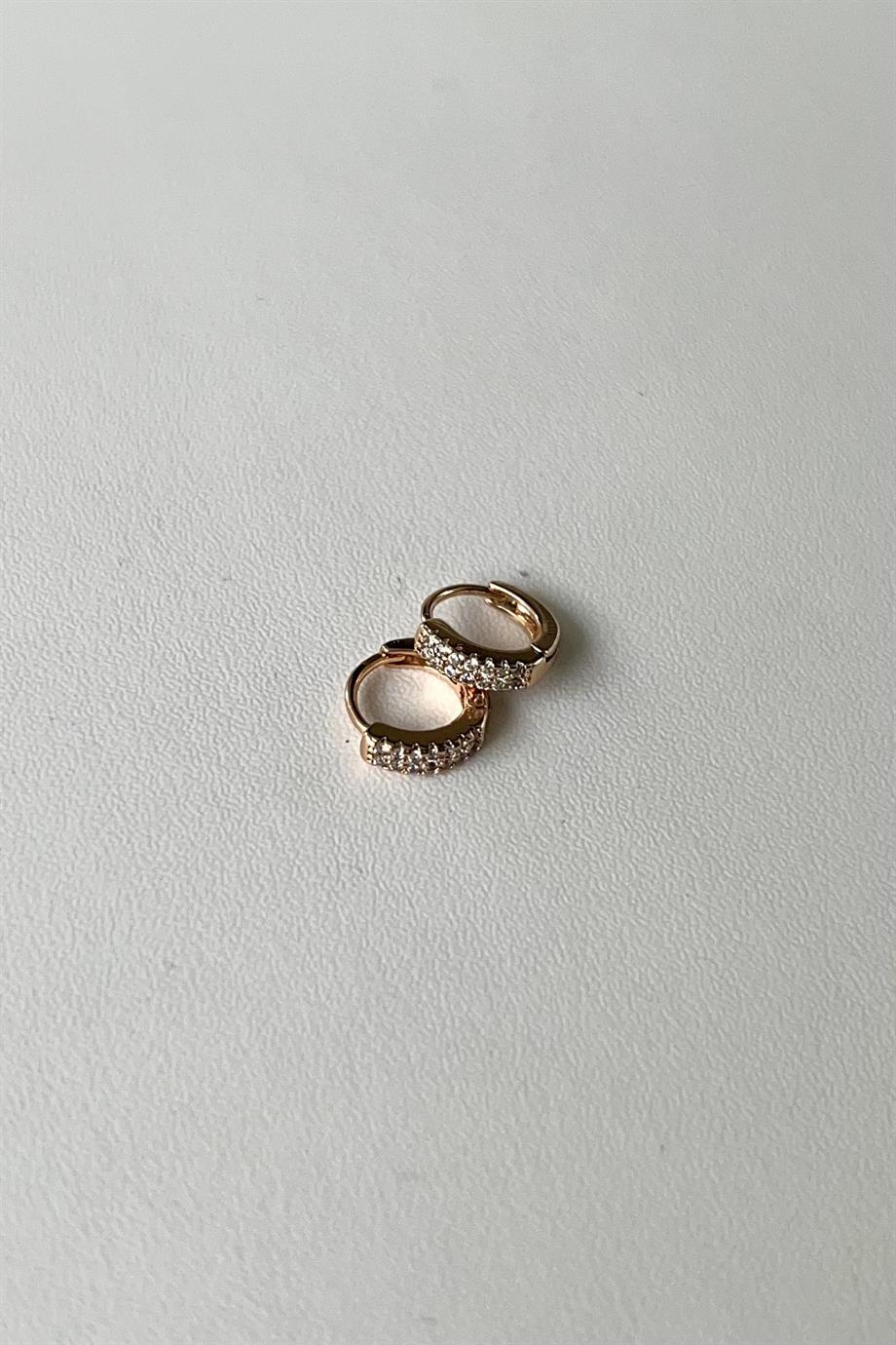 Minicik Çift Sıra Taşlı Tragus Küpe/Piercing Çifti | Çelik