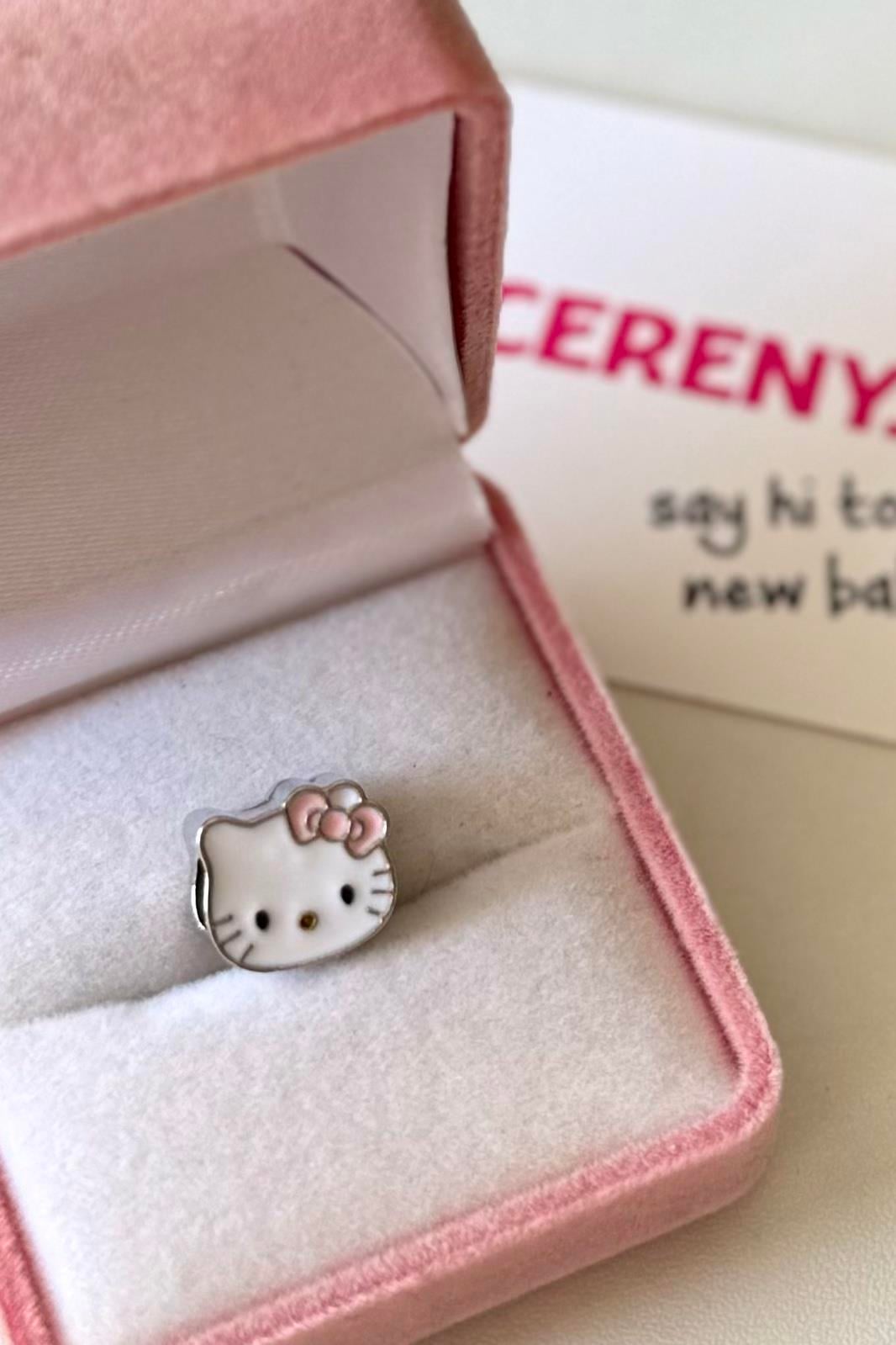 Pembe Hello Kitty Charm Gümüş Kaplama