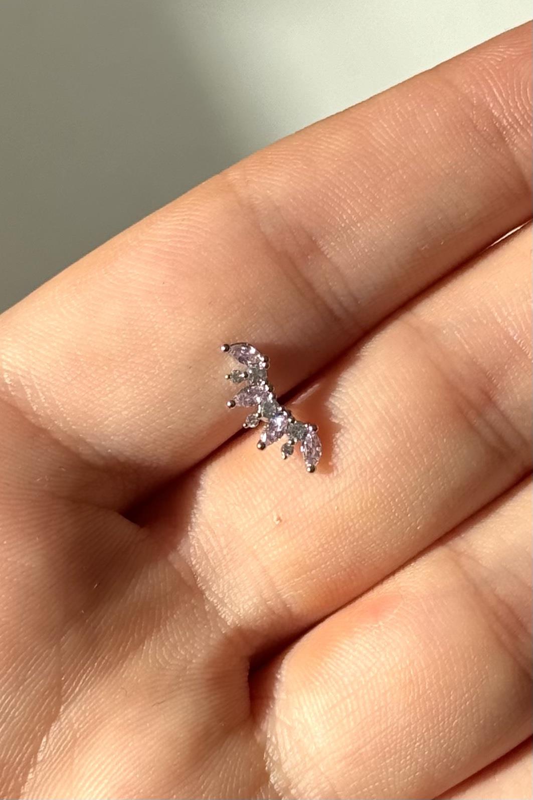 Pembe Uzun Kanat Piercing Cerrahi Çelik