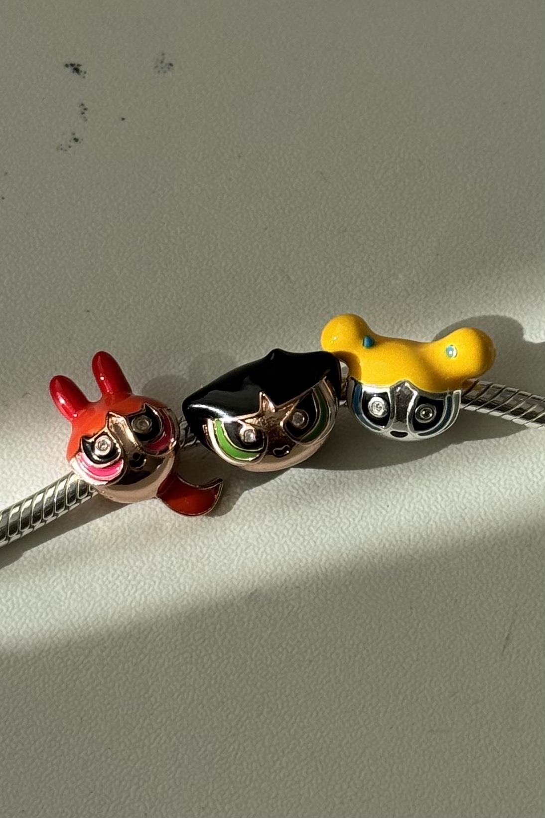 Powerpuff Girls Buttercup Charm 925 Ayar Gümüş