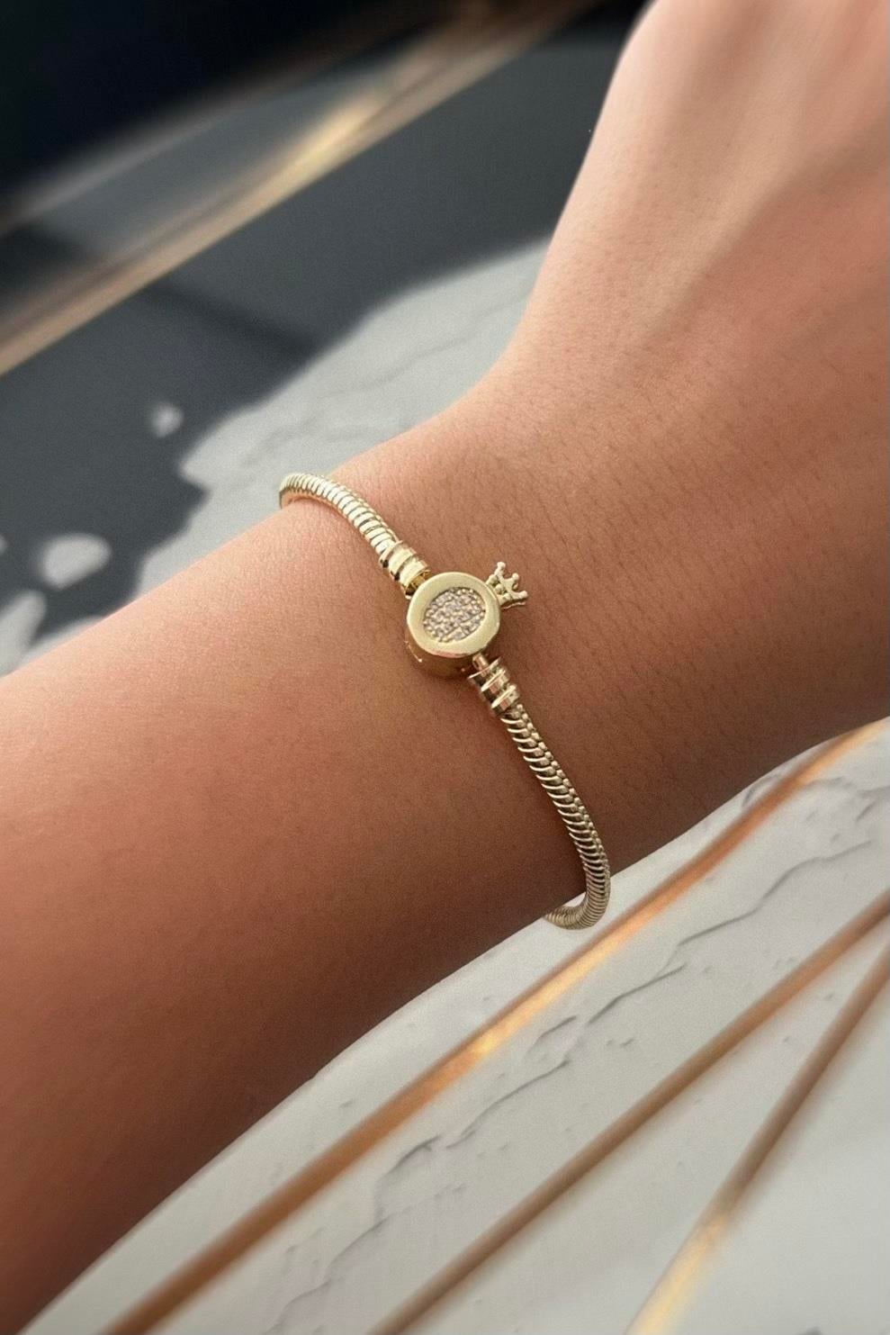 Taç Charm Bileklik 14K Kaplama