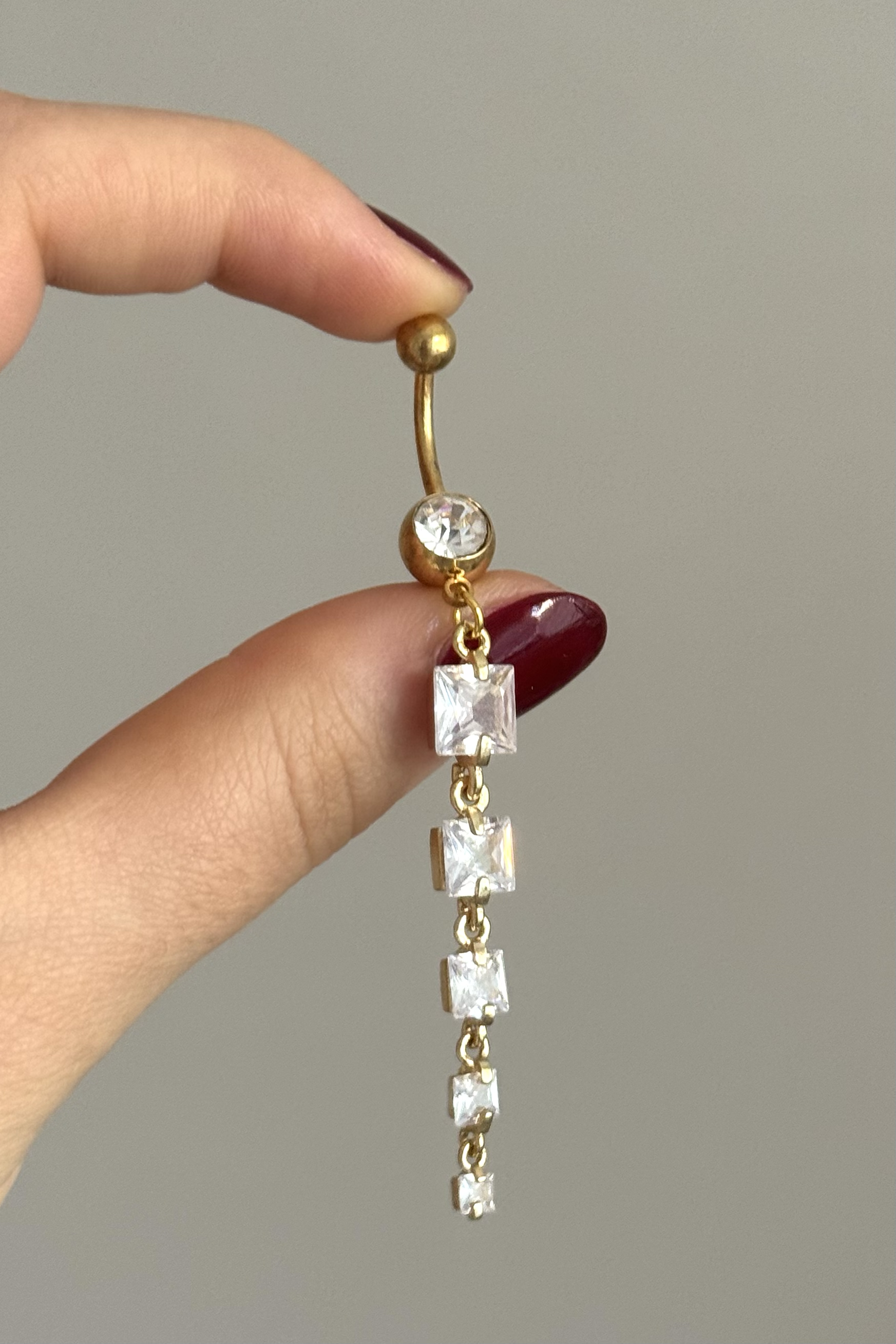 Taşlar Sallantılı Göbek Piercing 316L Cerrahi Çelik